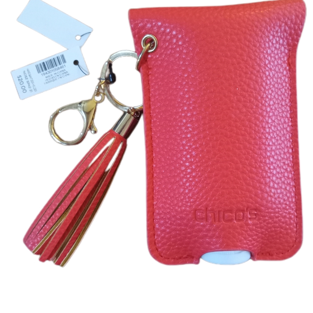 Chicos hand sanitizer/ lotion holder with snap closure, brand new w tags.